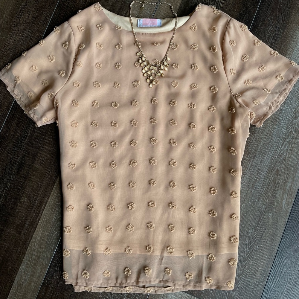 Textured Dot Design Top